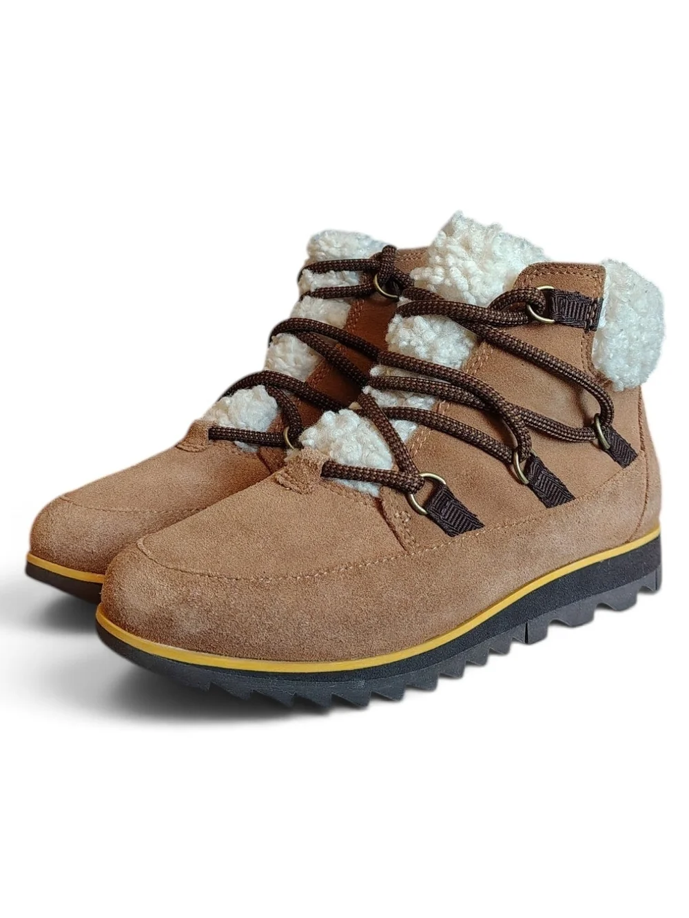 Sorel Harlow Lace Cozy Suede Waterproof Ankle Boots Shearling Women's Size 6